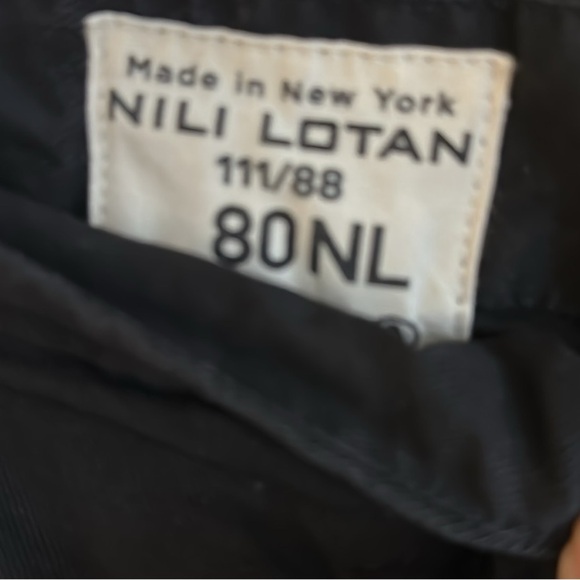 Nili Lotan Cotton Twill Black Ankle Pants Size 10 - Picture 6 of 6